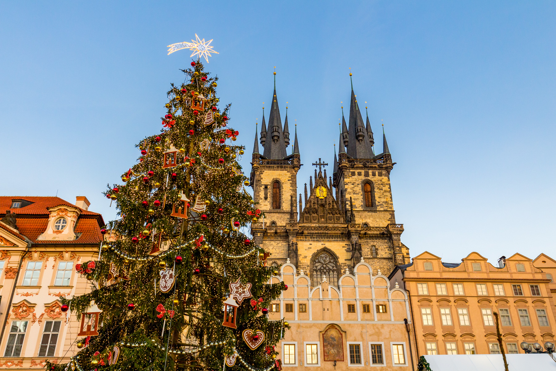 Christmas scene in Prague, Czech Republic