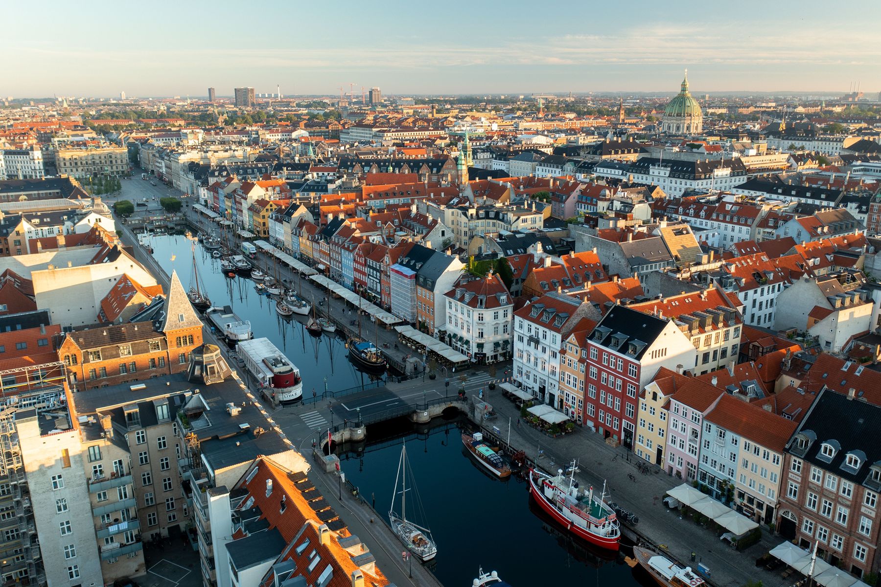 Aerial view of Copenhagen in Denmark