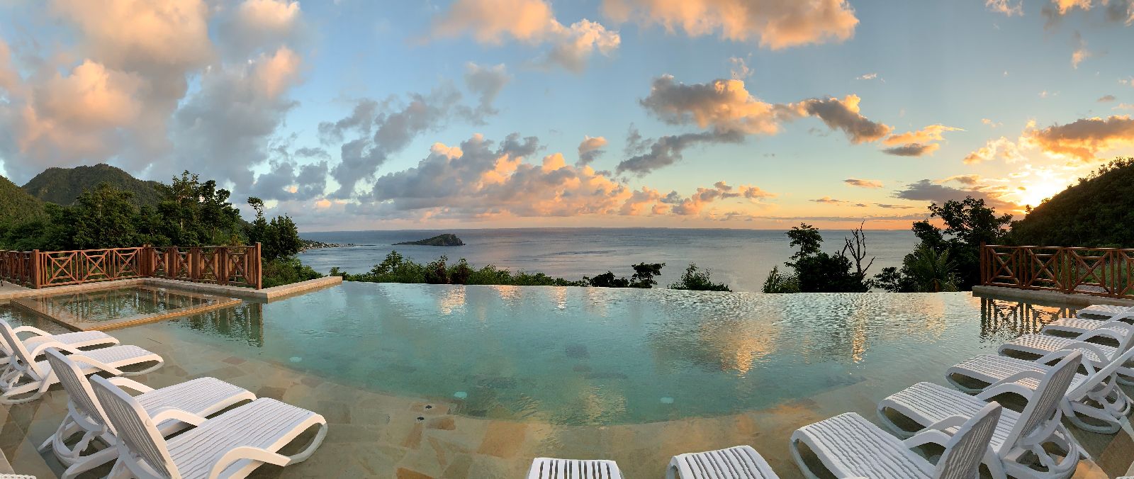 The infinity pool at Jungle Bay in Dominica