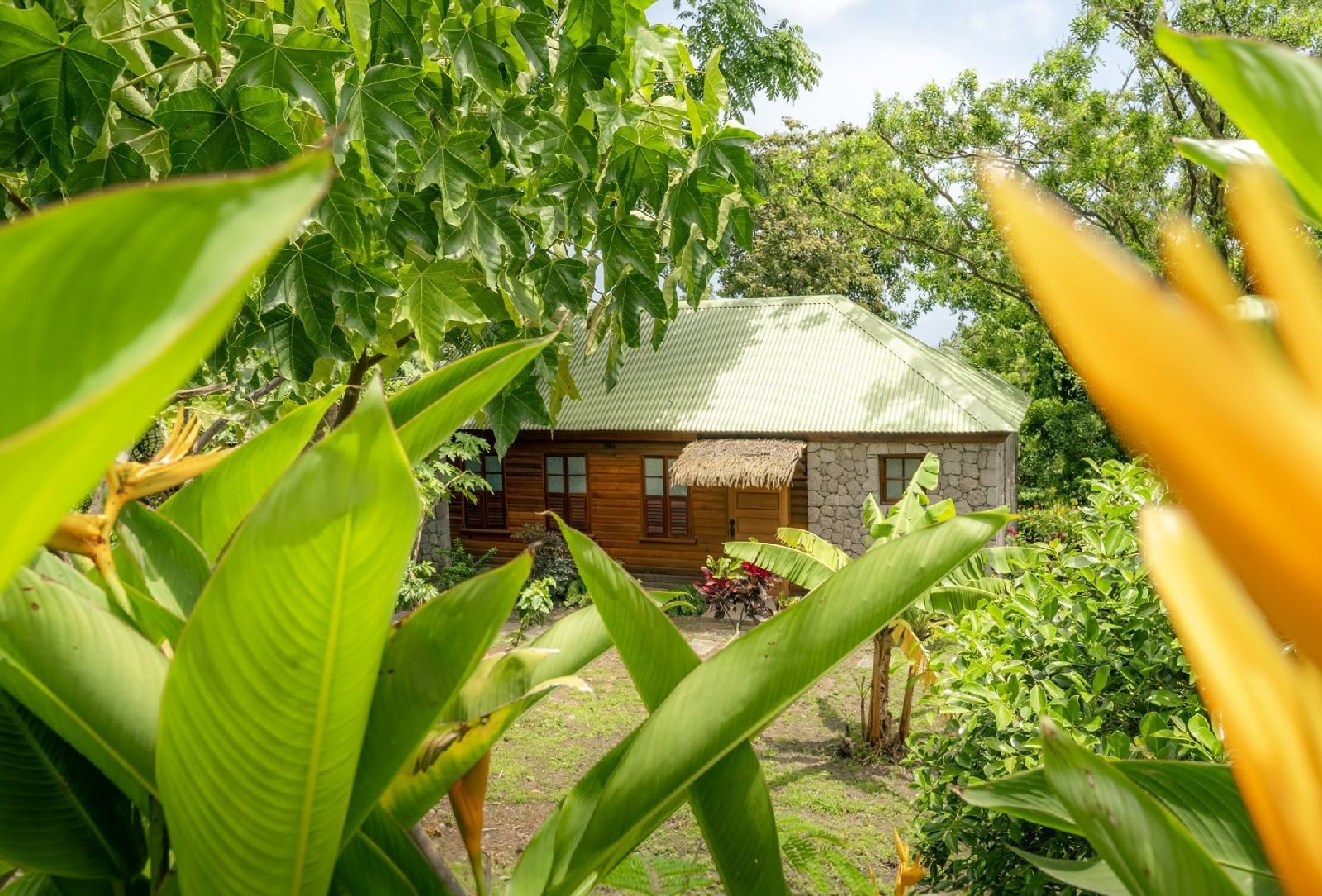 Villa surrounded by tropical gardens at Jungle Bay in Dominica