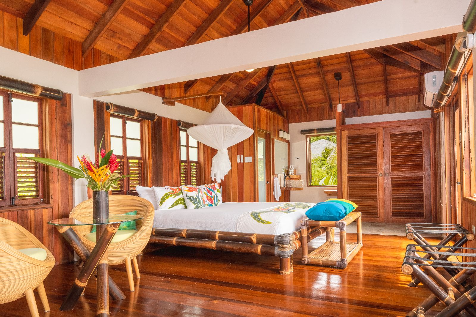 Interiors of a villa at Jungle Bay in Dominica