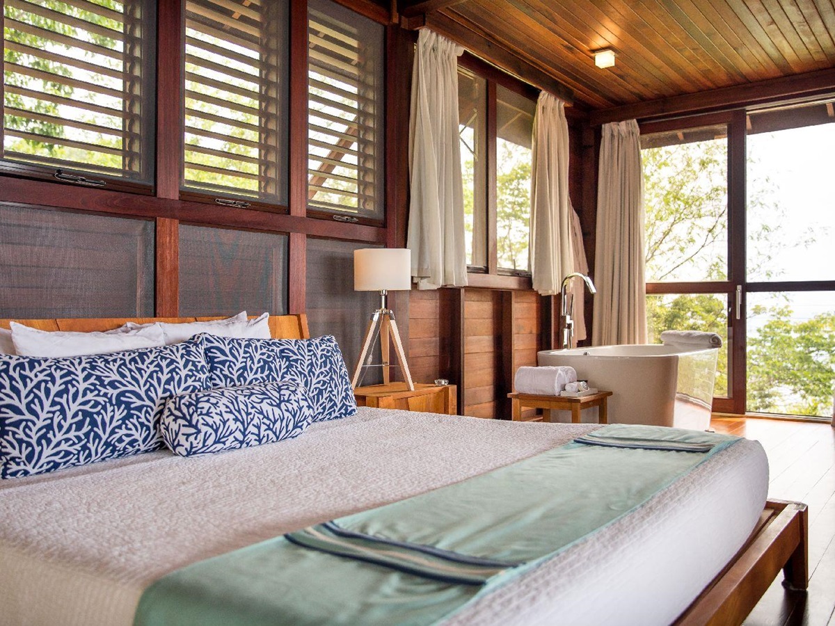 Zabuco villa bedroom at Secret Bay in Dominica