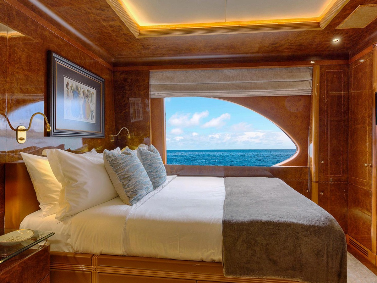 Double guest cabin onboard the Aqua Mare luxury expedition cruiser in the Galapagos Islands