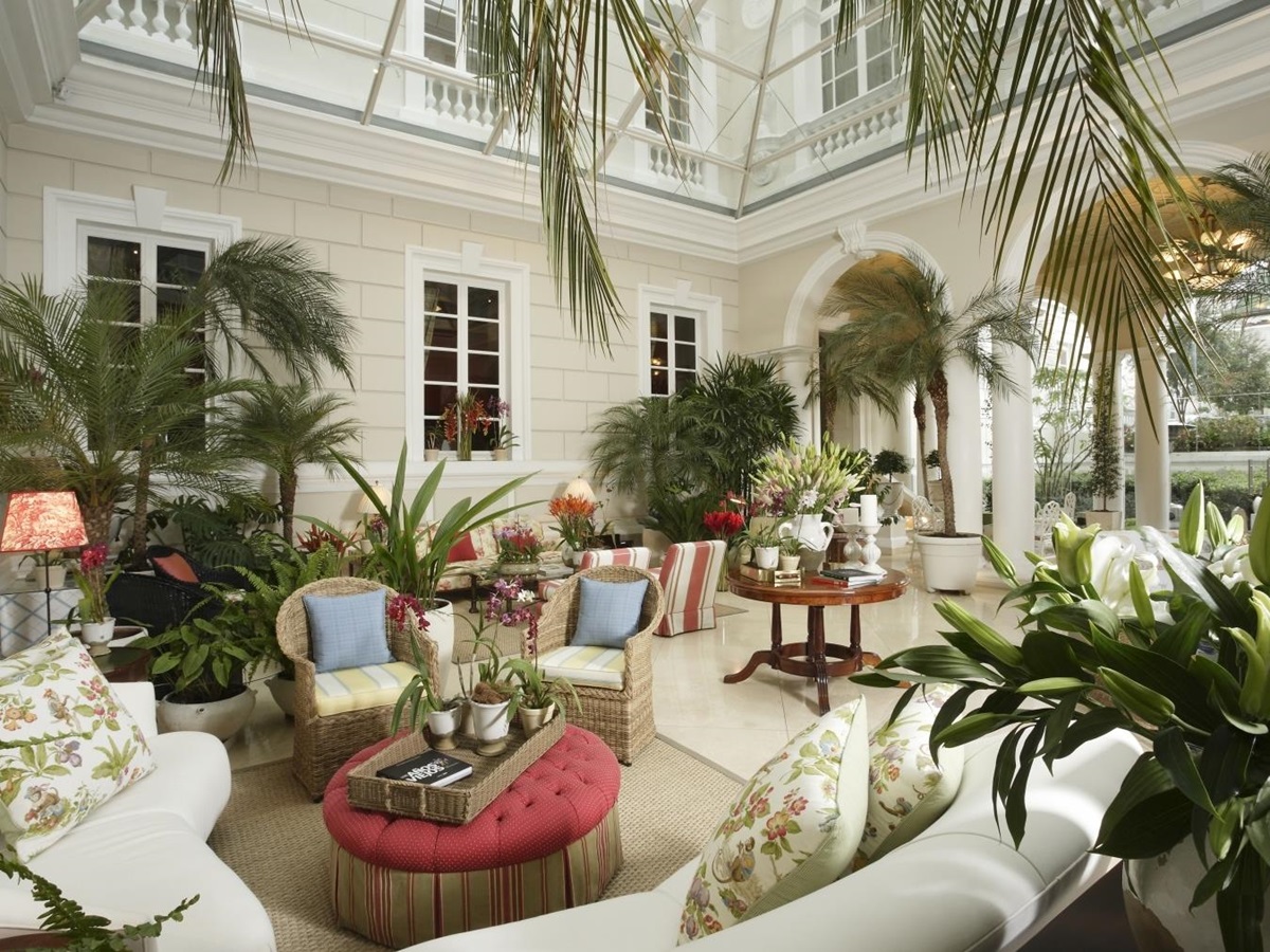 Courtyard at Casa Gangotena in Ecuador