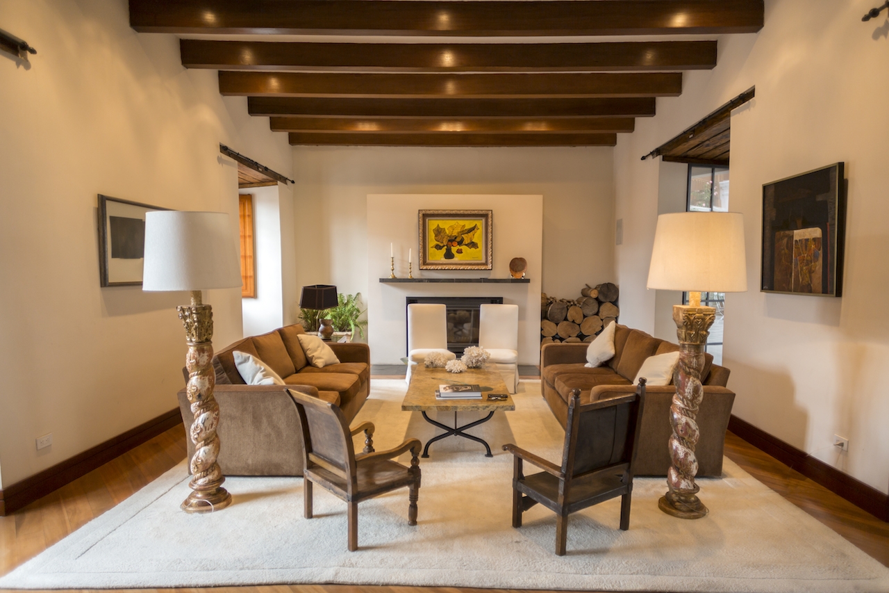 Lounge at Casa Gangotena in Ecuador