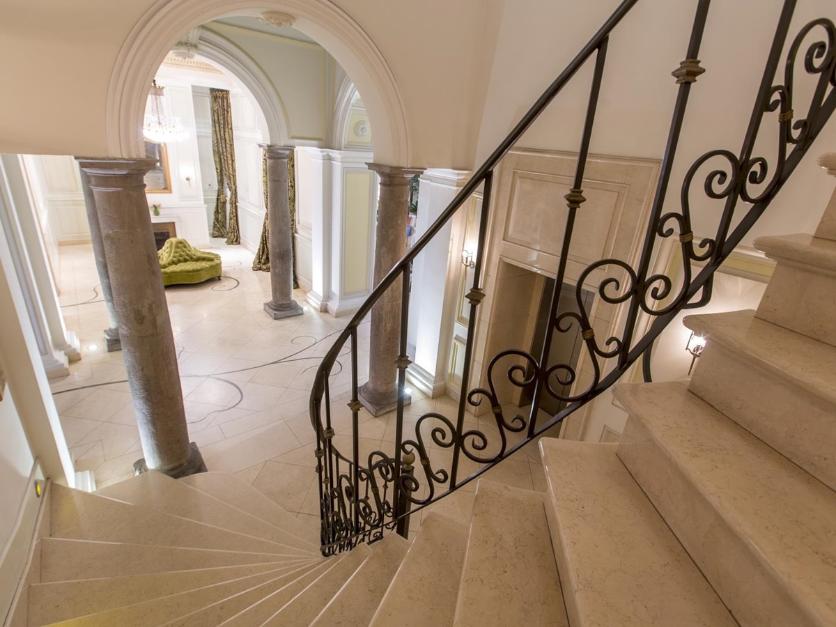 Staircase at Casa Gangotena in Ecuador