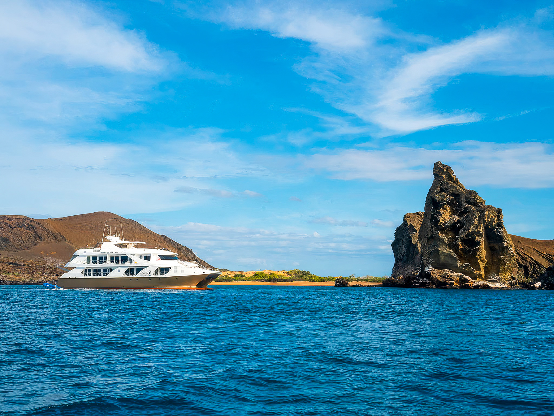 Exterior view of luxury Galapagos cruiser Elite