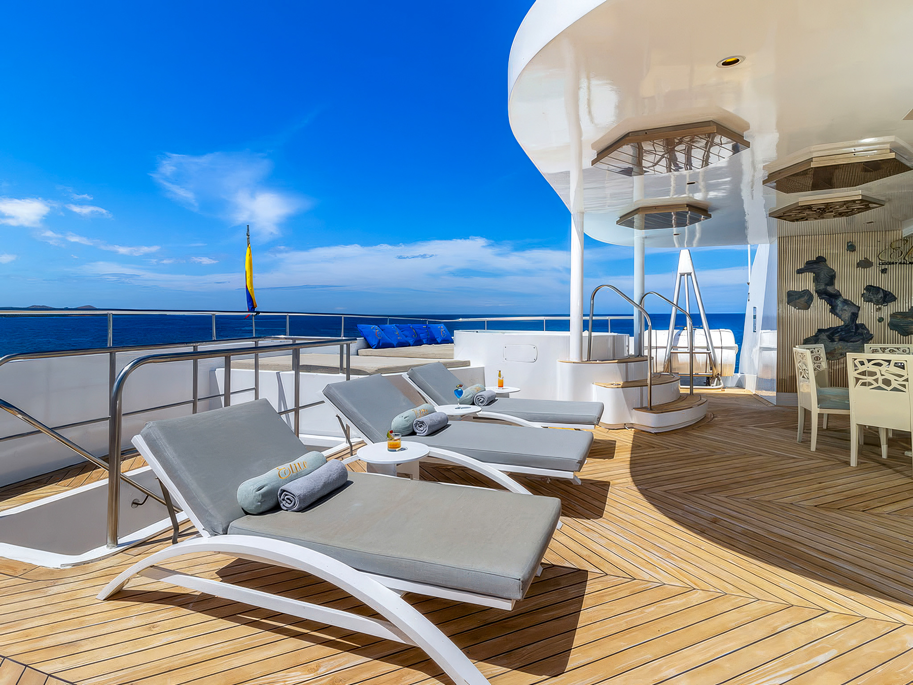 Skydeck on the luxury Galapagos cruiser Elite