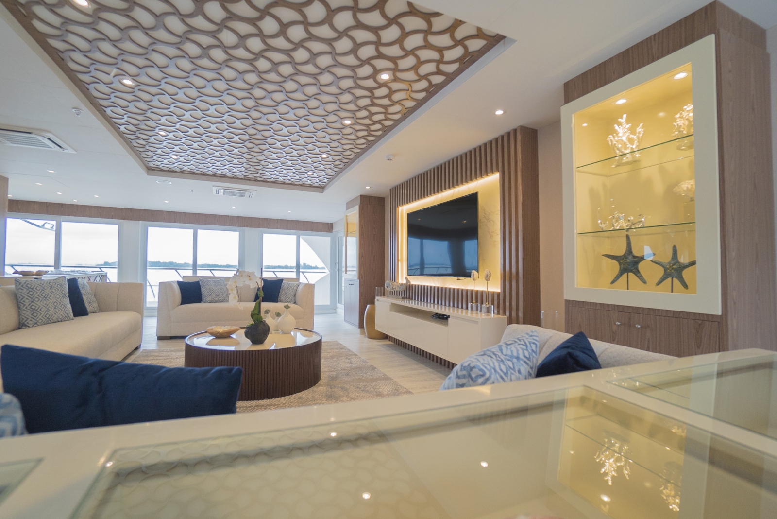 Lounge on board Elite in Galapagos