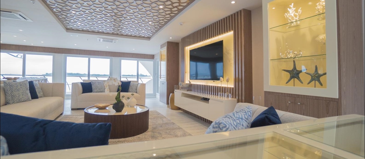 Lounge on board Elite in Galapagos