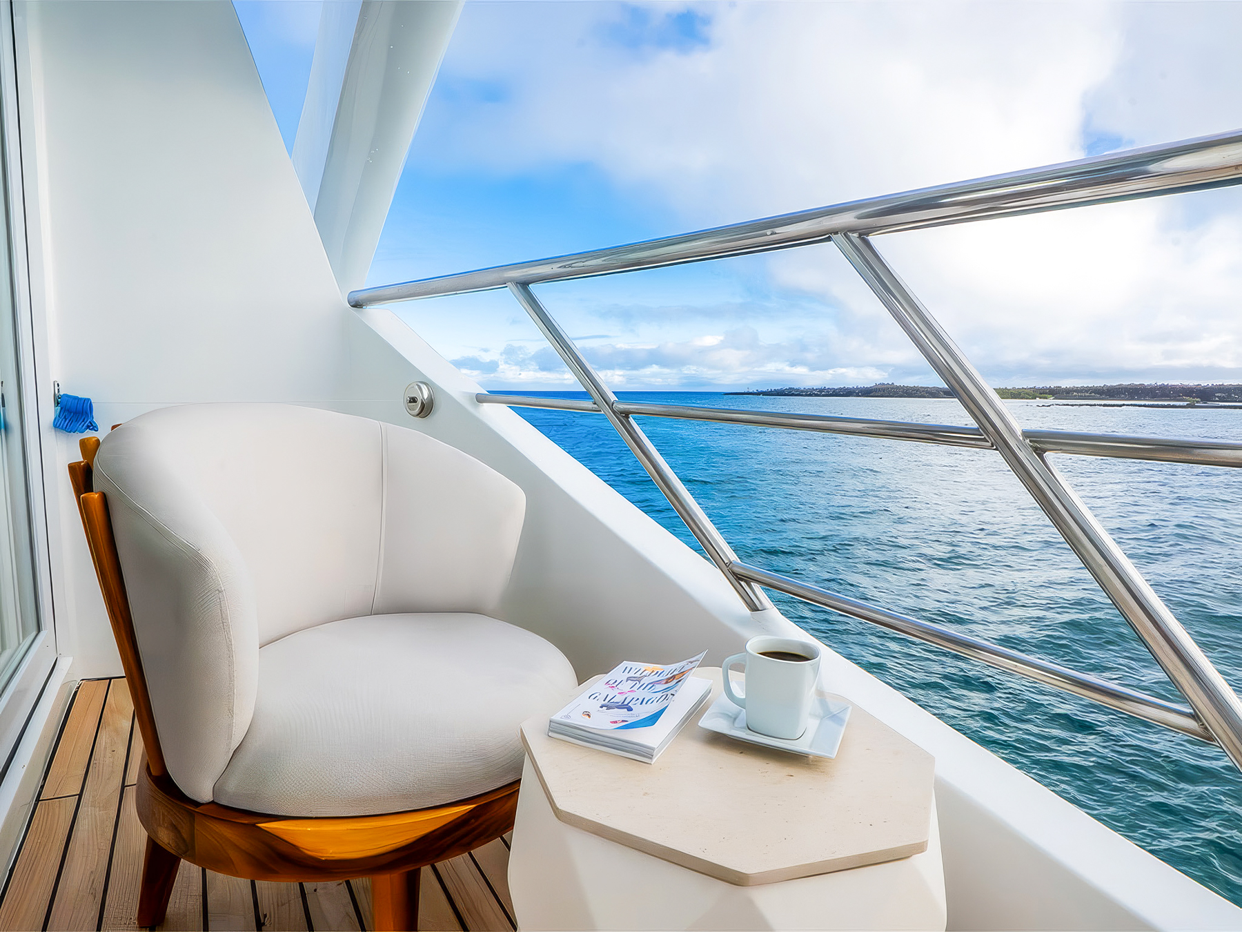 Balcony on Endemic luxury cruiser in the Galapagos