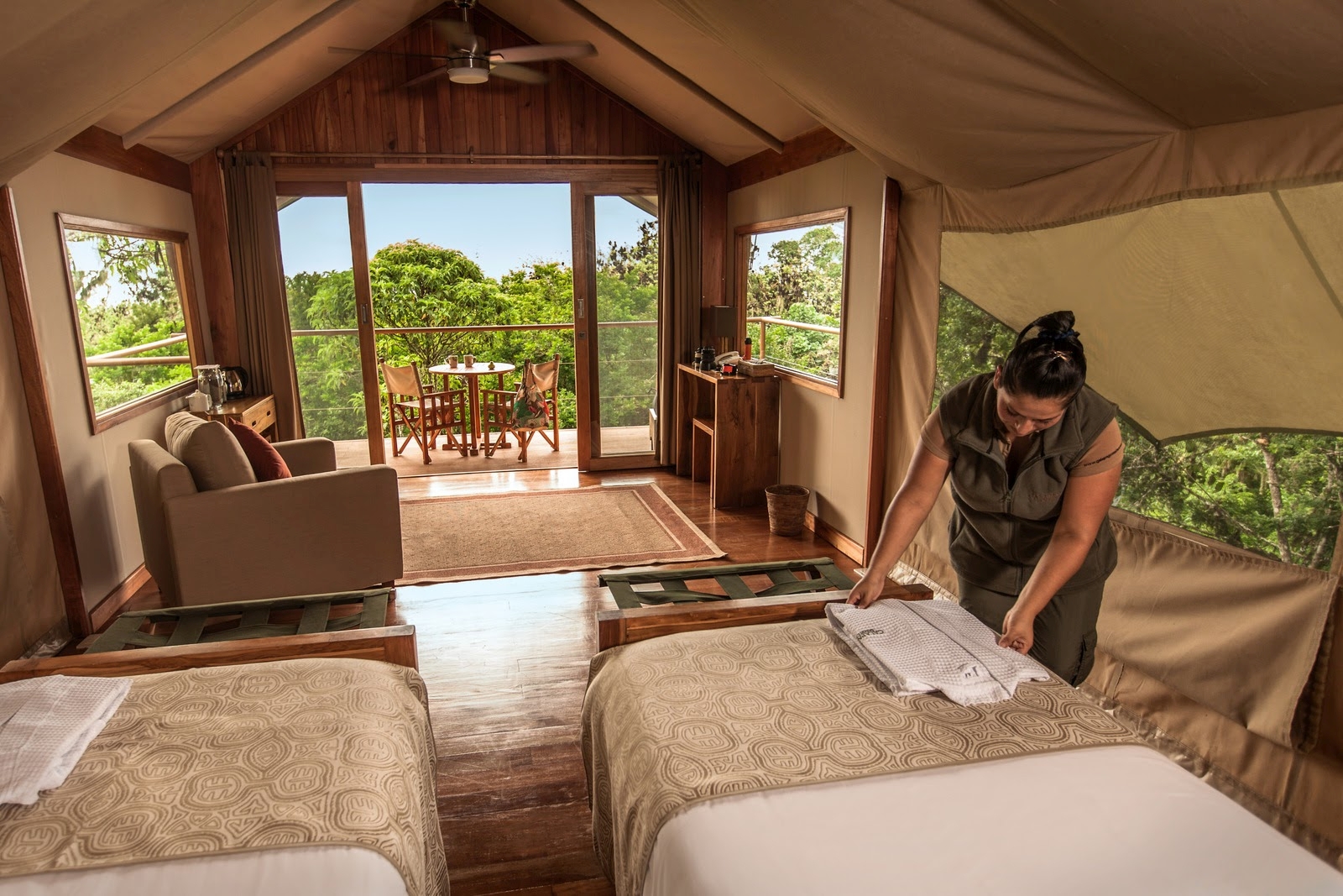 Tented twin room at Galapagos Safari Camp in Galapagos