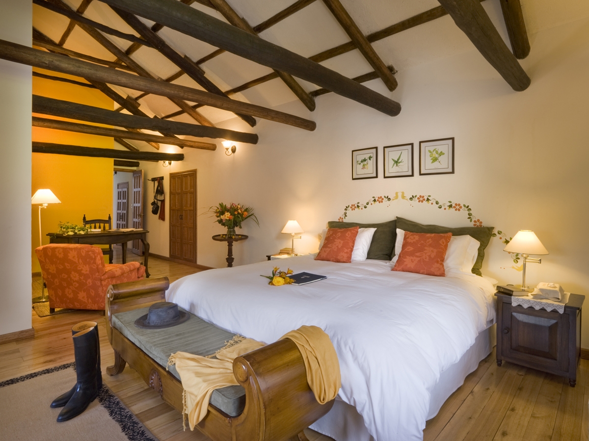 Bedroom at Hacienta Zuleta in Ecuador