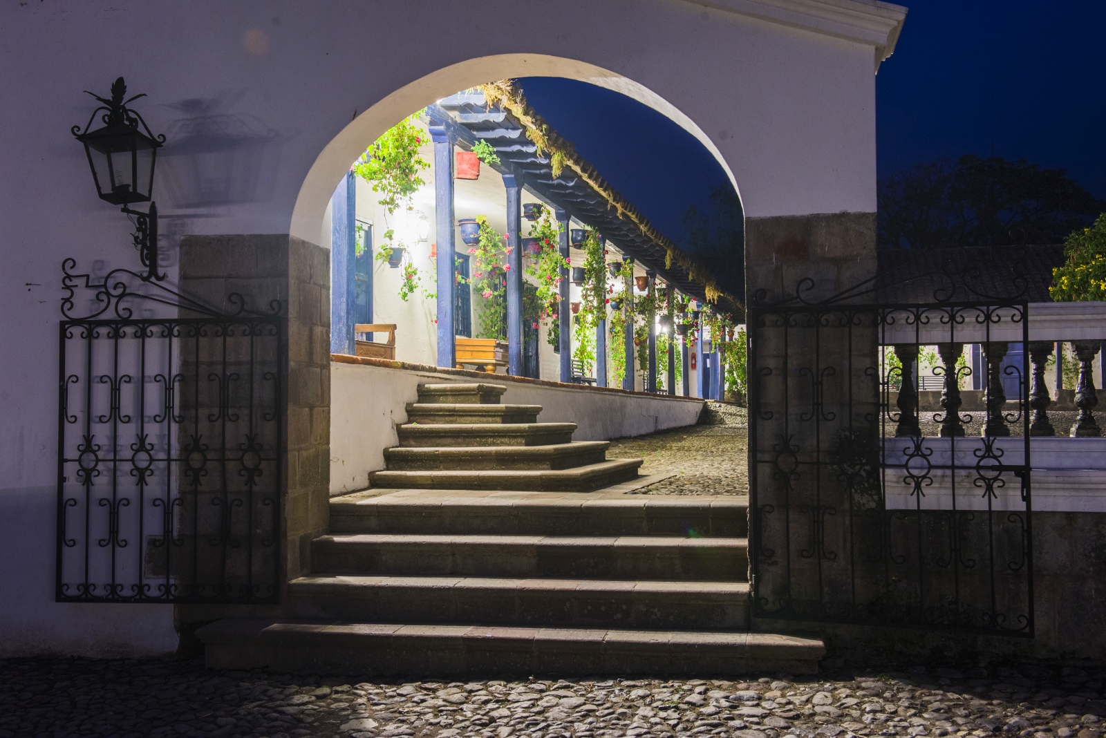Courtyard at Hacienta Zuleta in Ecuador