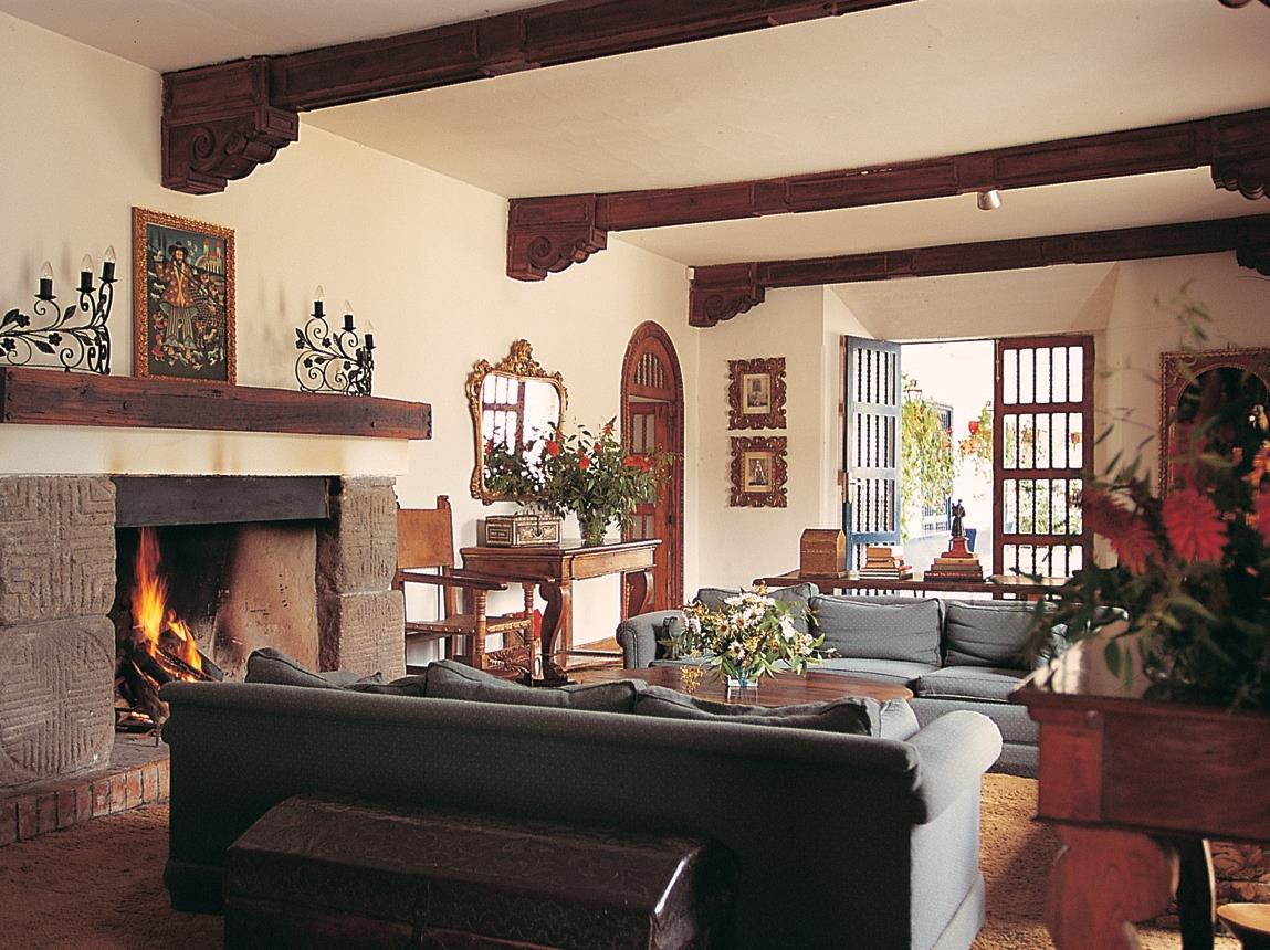 Lounge at Hacienta Zuleta in Ecuador