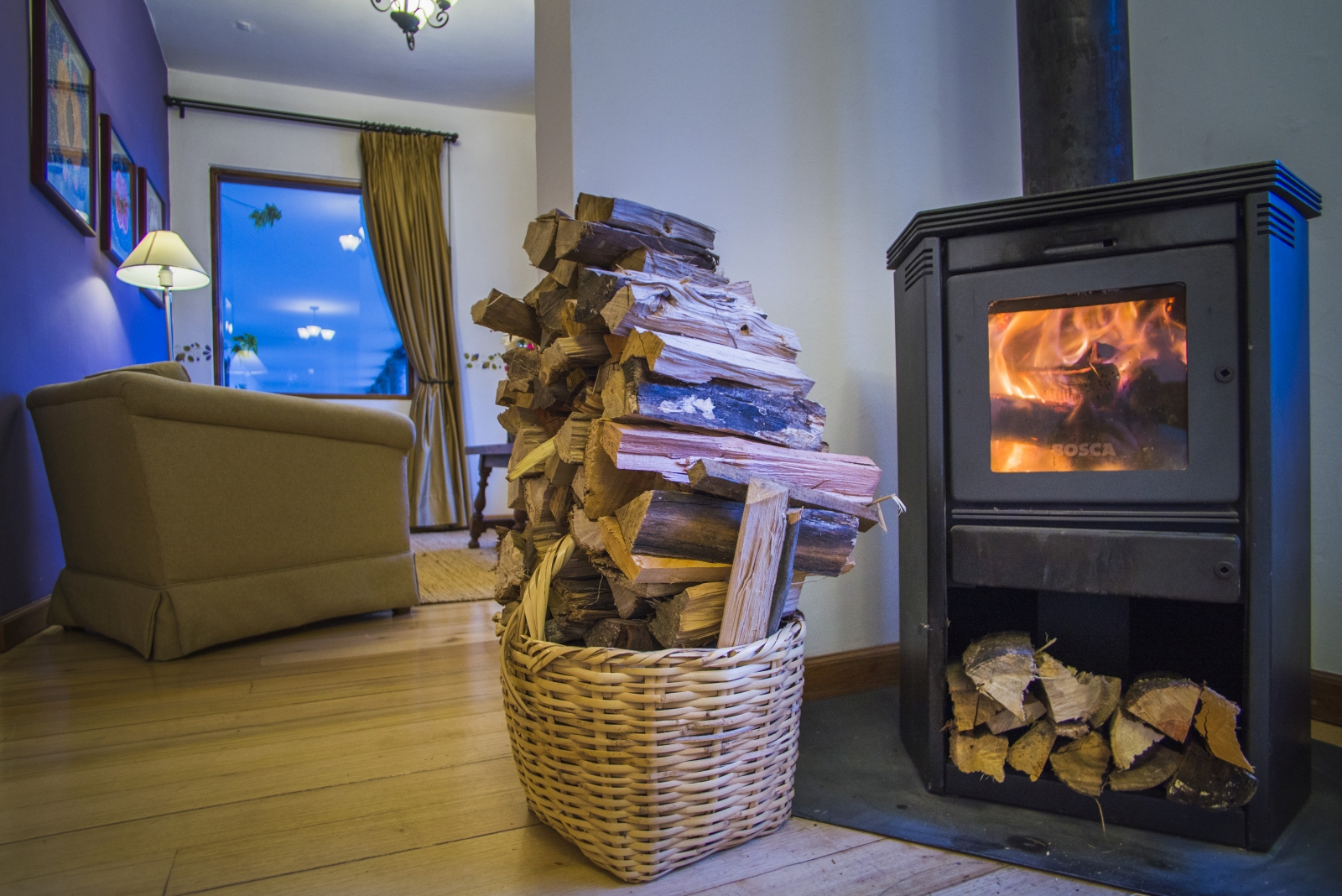 Woodburner at Hacienta Zuleta in Ecuador