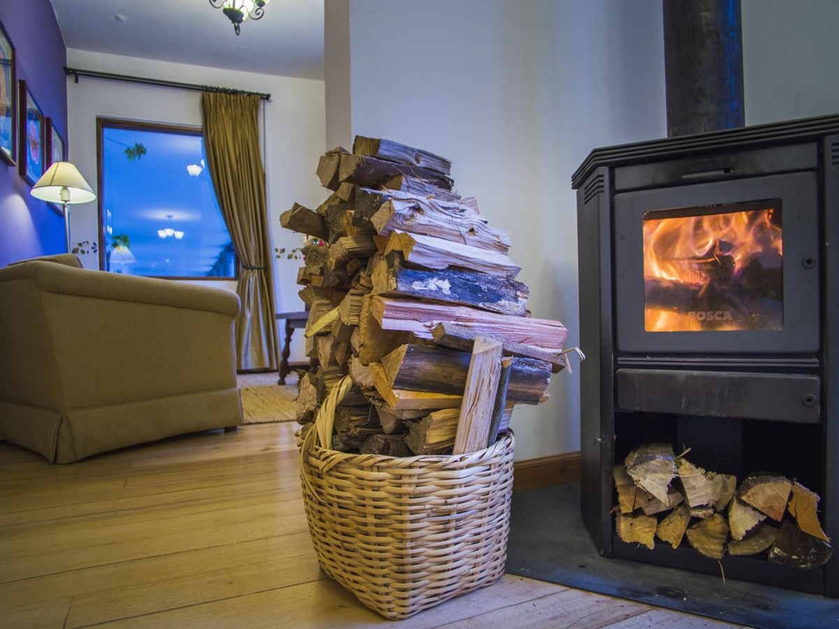 Woodburner at Hacienta Zuleta in Ecuador