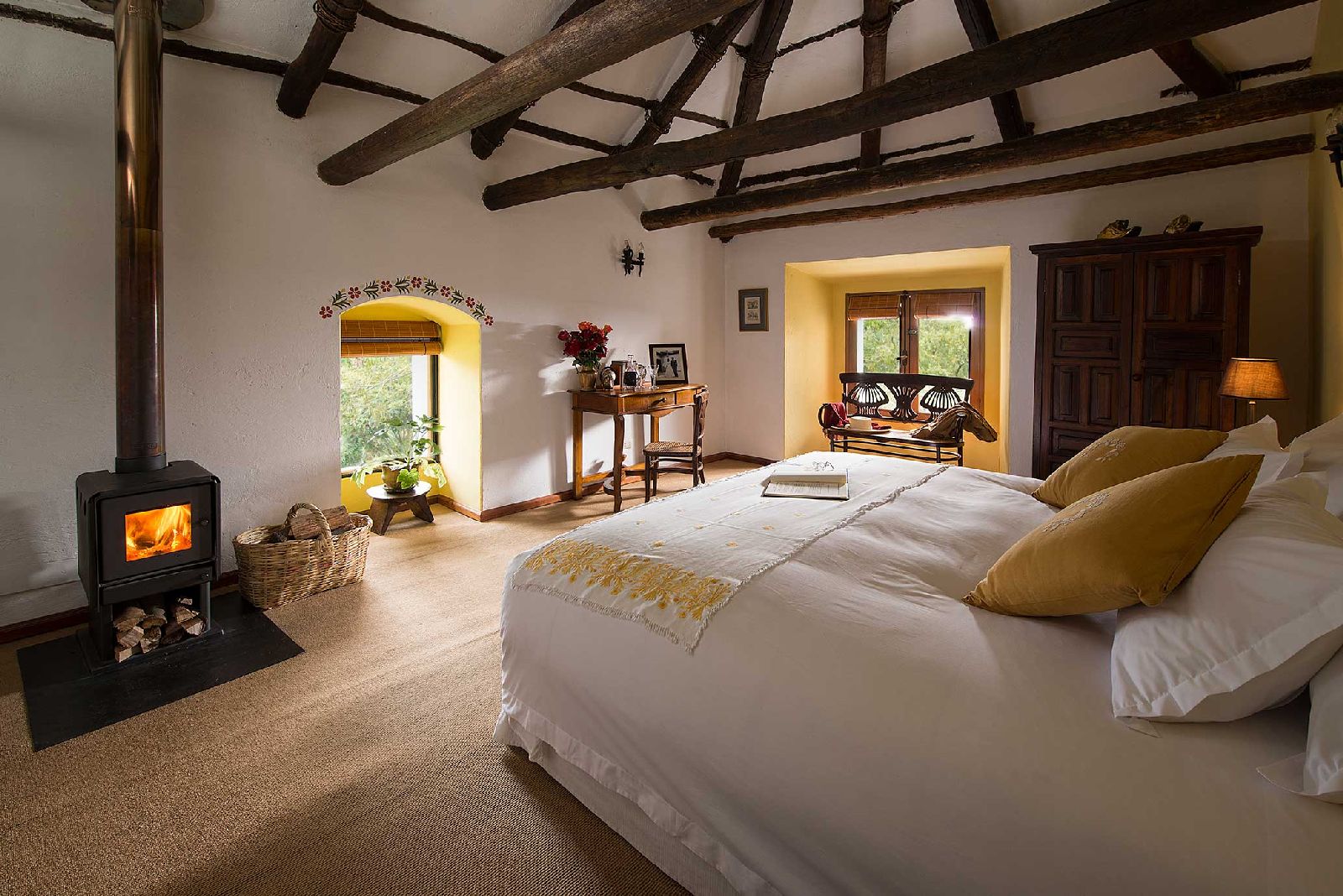 Deluxe room at Hacienda Zuleta in the highlands of Ecuador
