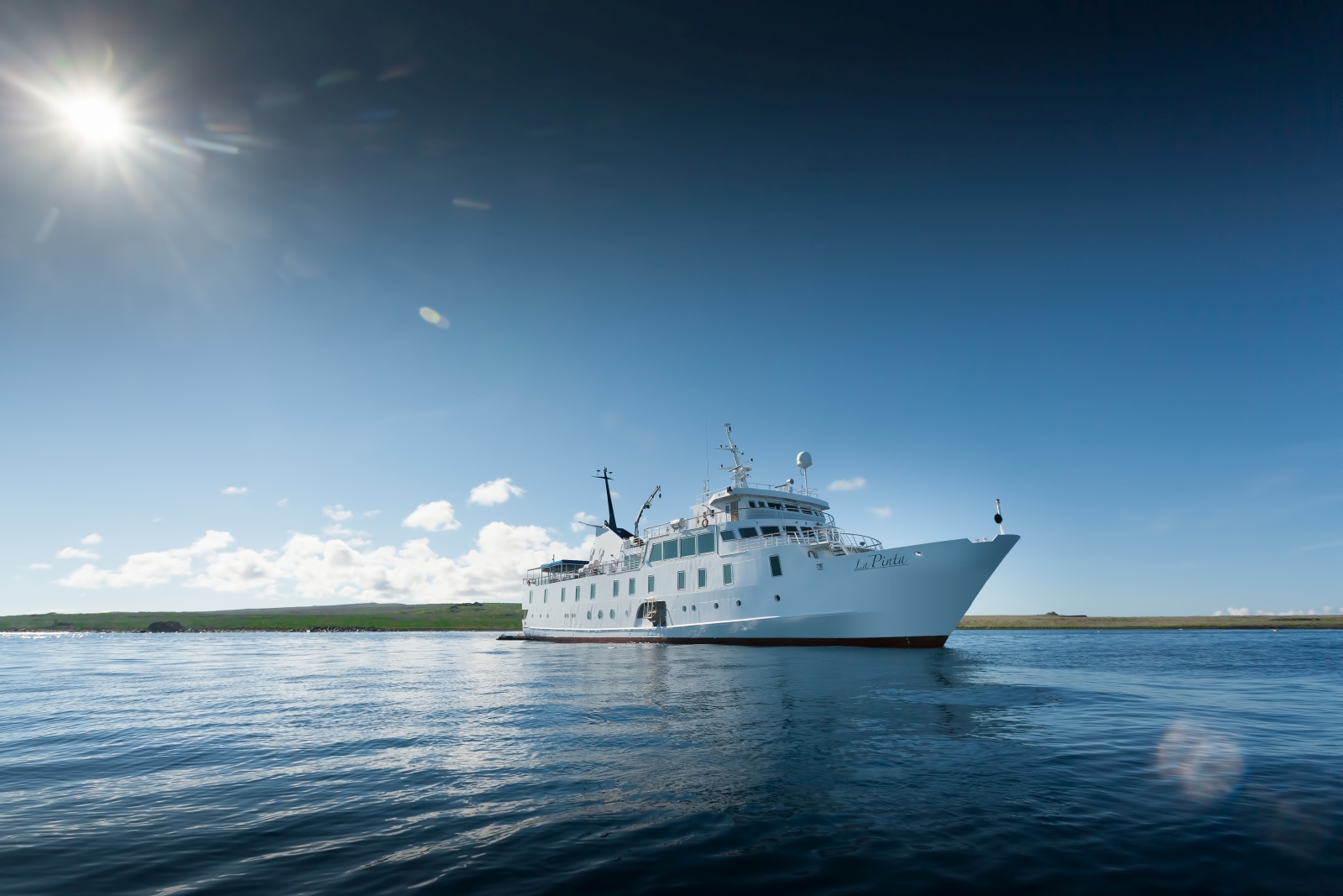 Exterior onboard La Pinta in Galapagos