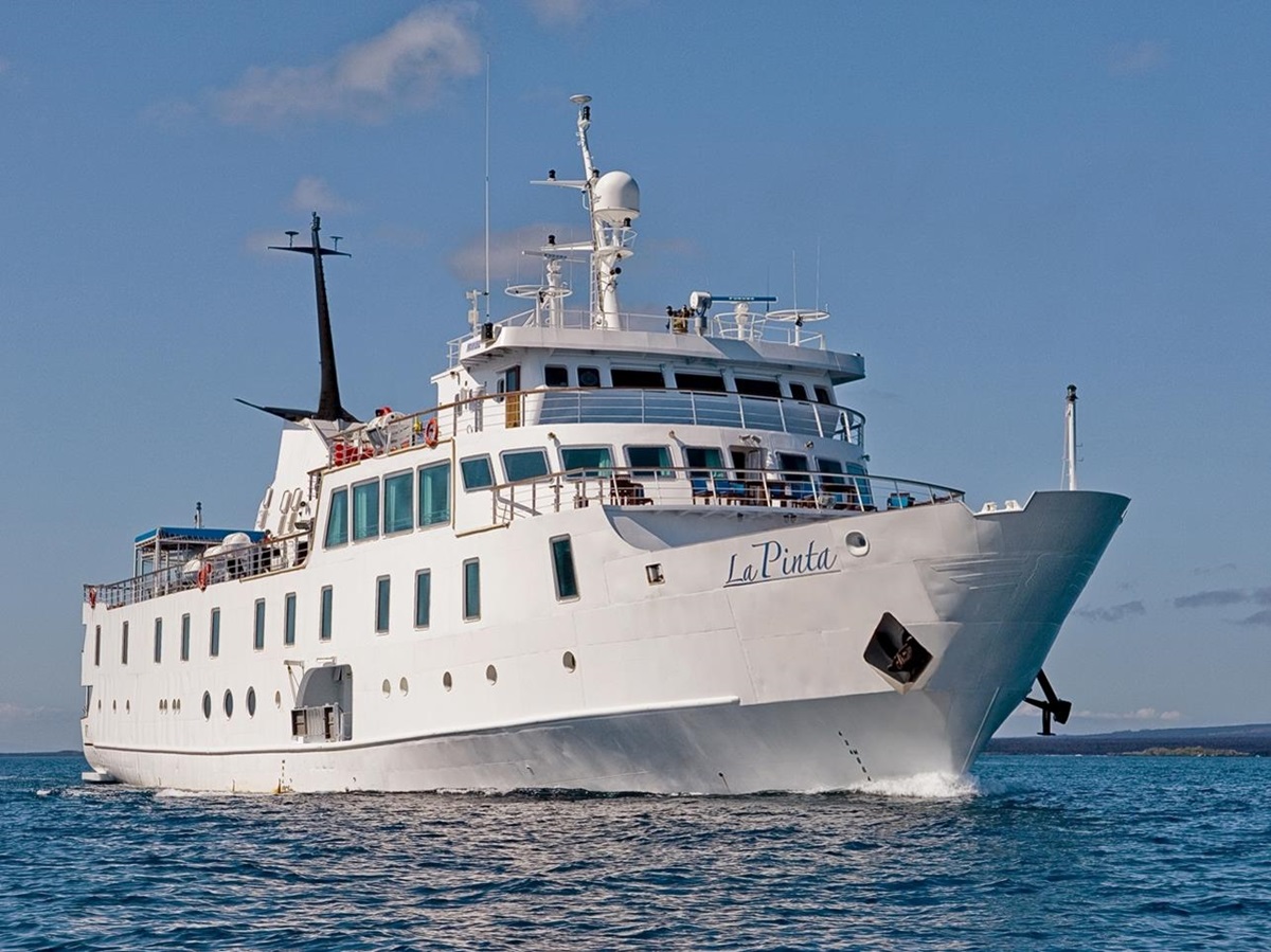 Exterior onboard La Pinta in Galapagos