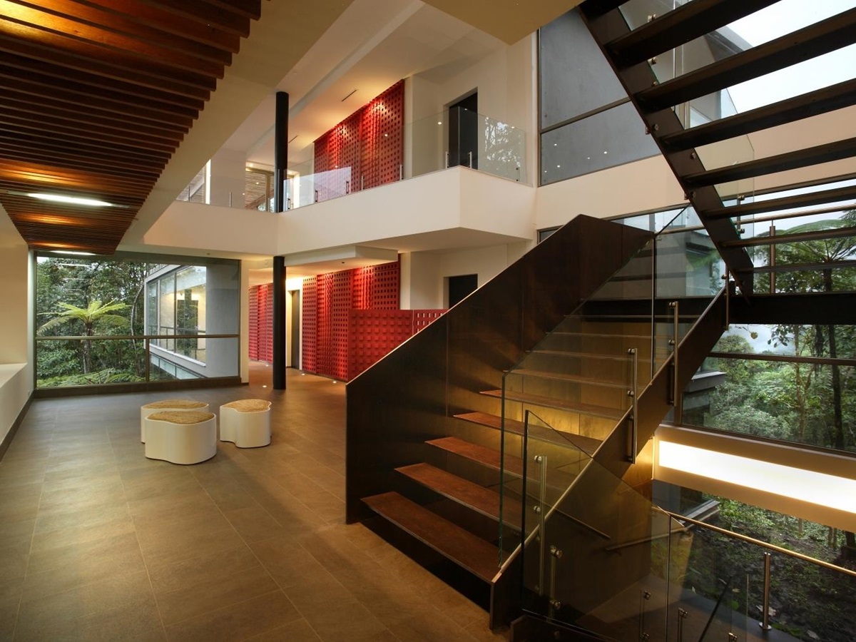Hall at Mashpi Lodge in Ecuador