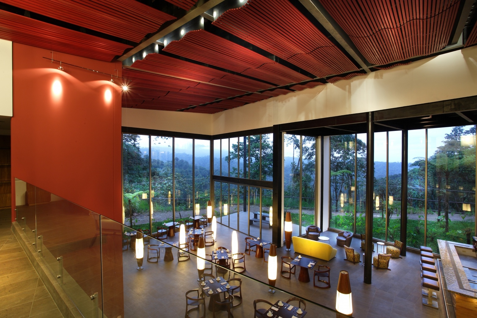 Lobby at Mashpi Lodge in Ecuador