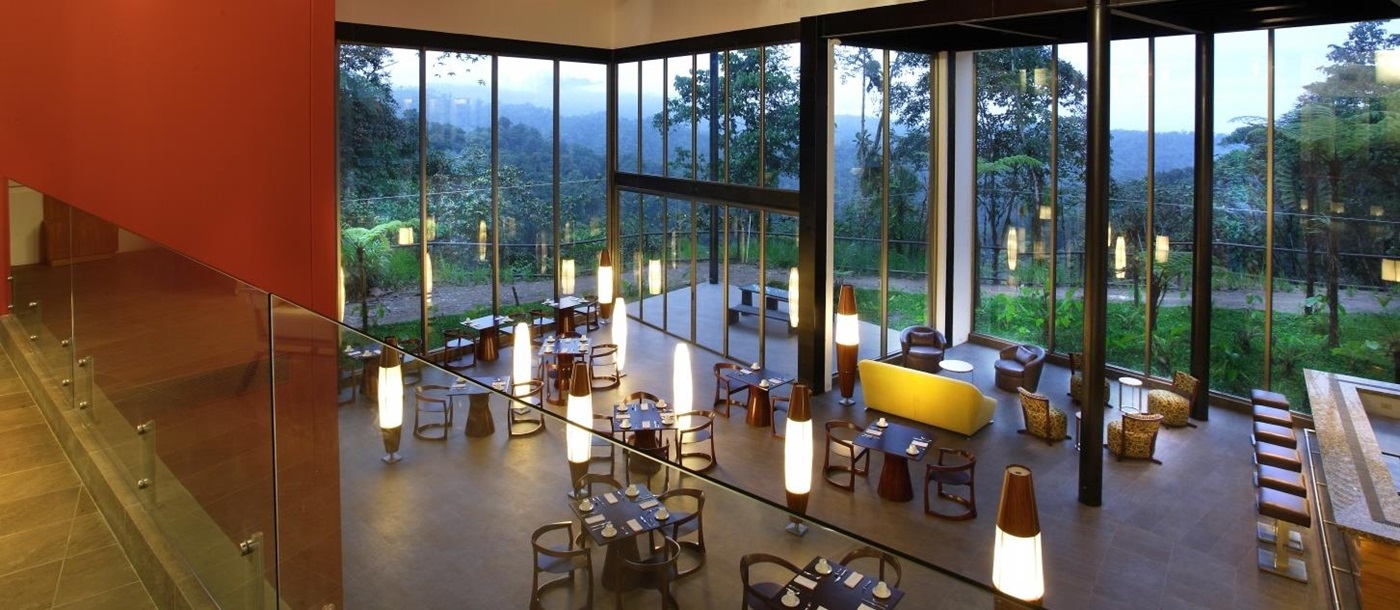Lobby at Mashpi Lodge in Ecuador