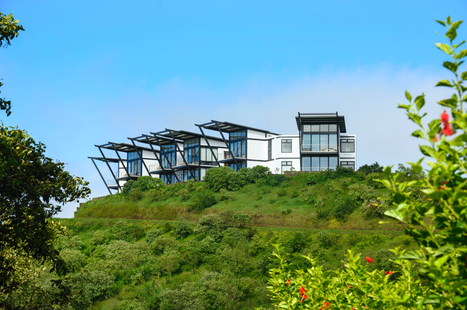 Exterior view of Pikaia Lodge on the Galapagos Islands of Ecuador
