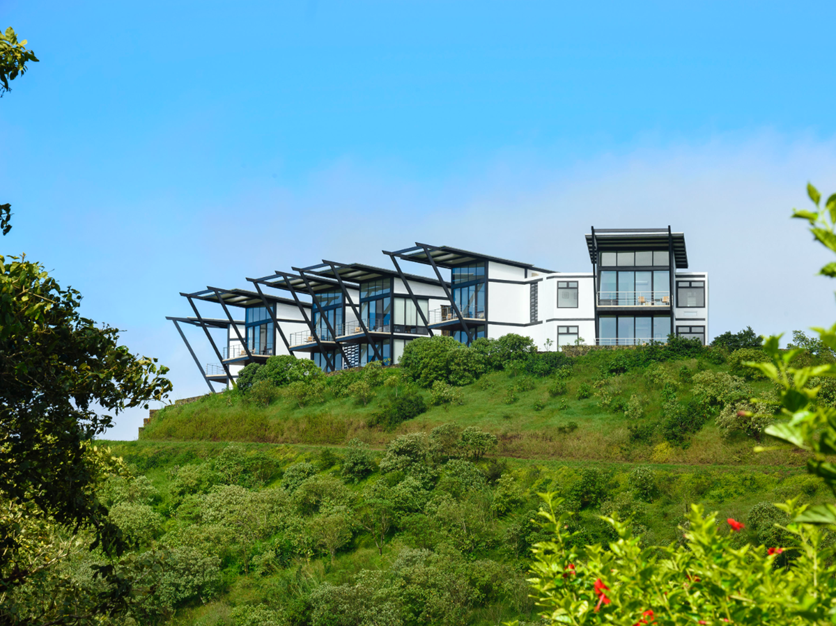 Exterior view of Pikaia Lodge on the Galapagos Islands of Ecuador