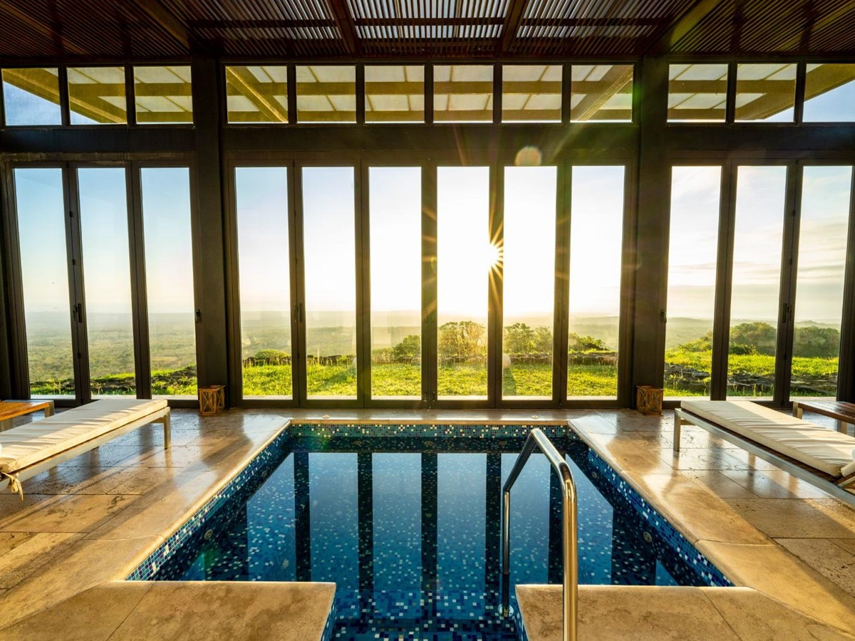 Spa pool at Pikaia Lodge on the Galapagos Islands of Ecuador