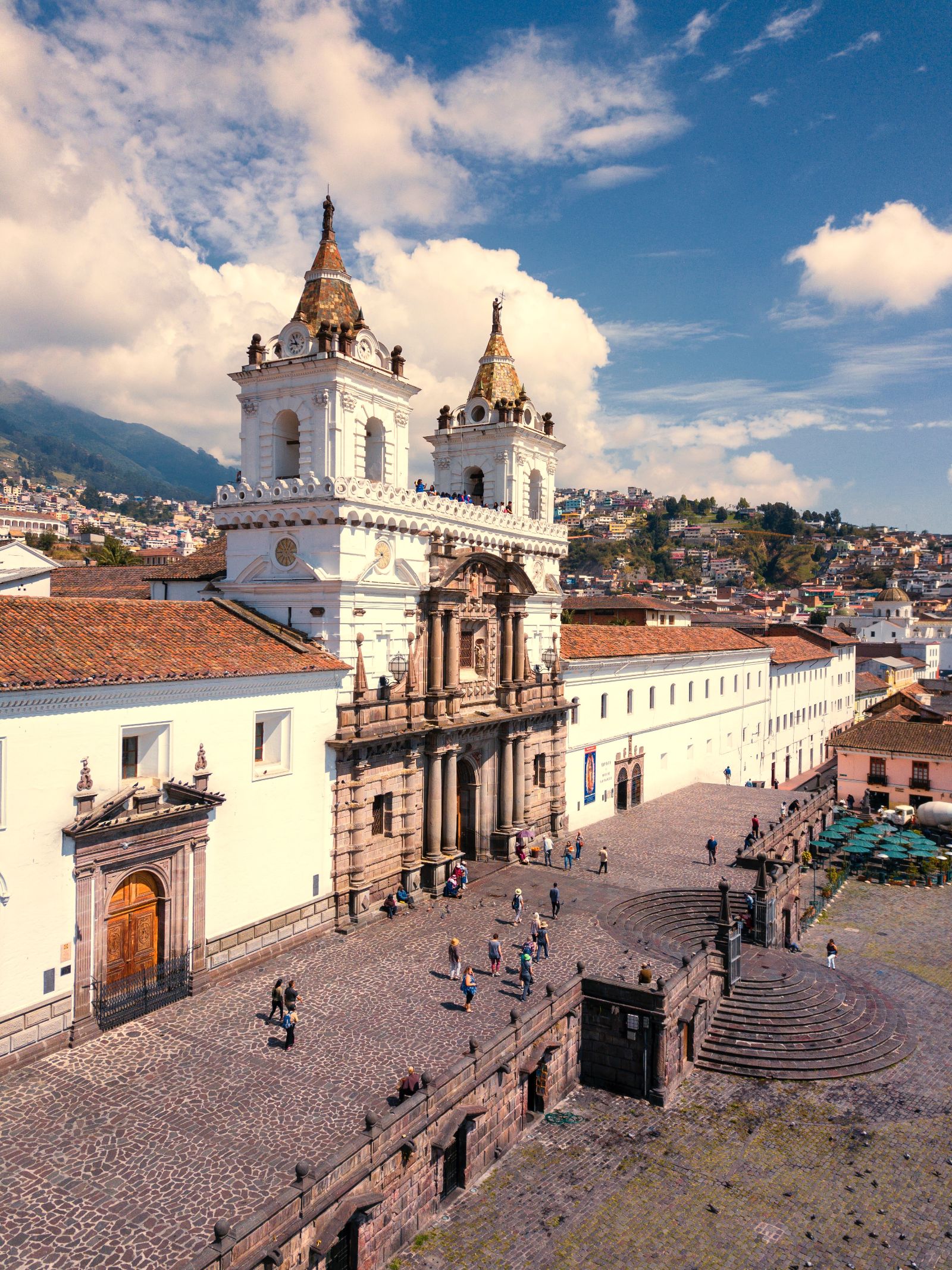 Bustling Quito plaza, Ecuador
