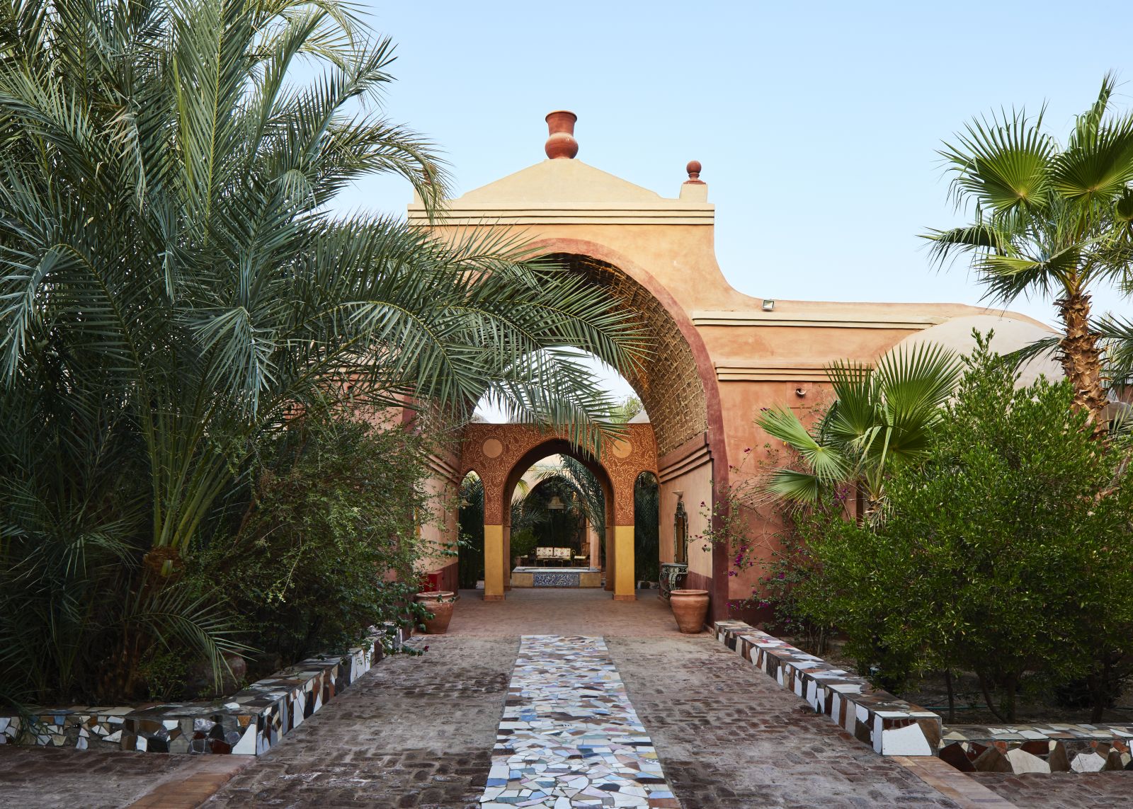 Grounds of Al Moudira hotel in Luxor