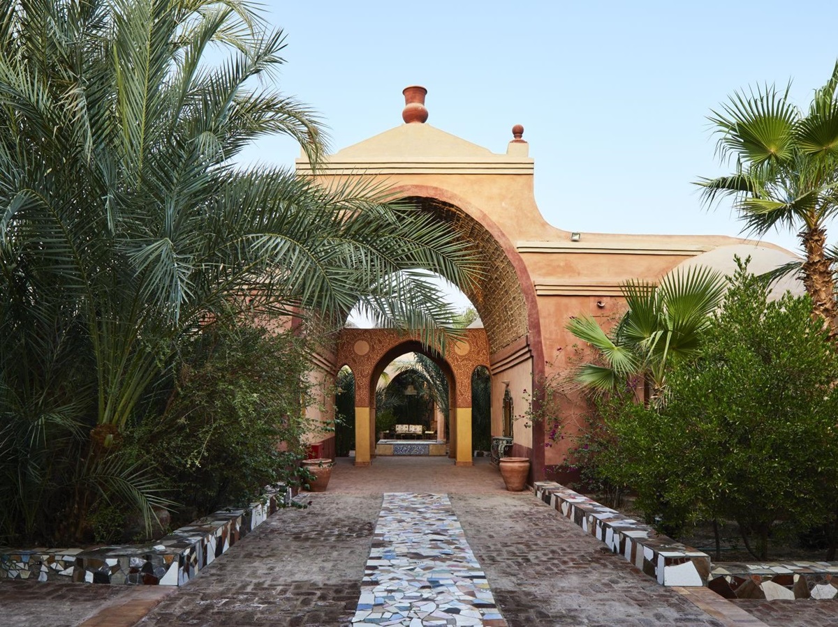 Grounds of Al Moudira hotel in Luxor