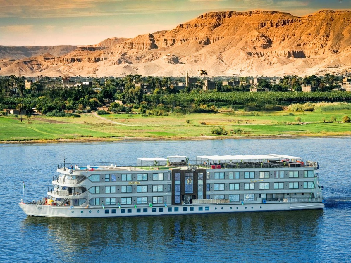 Exterior view of the Historia boutique Nile cruise hotel in Egypt