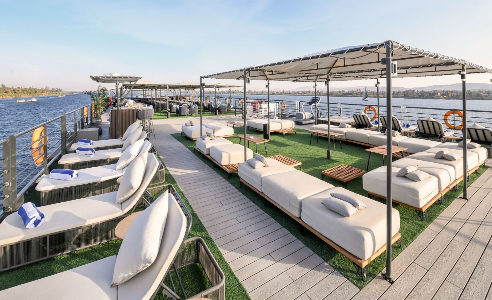 Solaria Deck onboard the Historia boutique Nile cruise hotel in Egypt