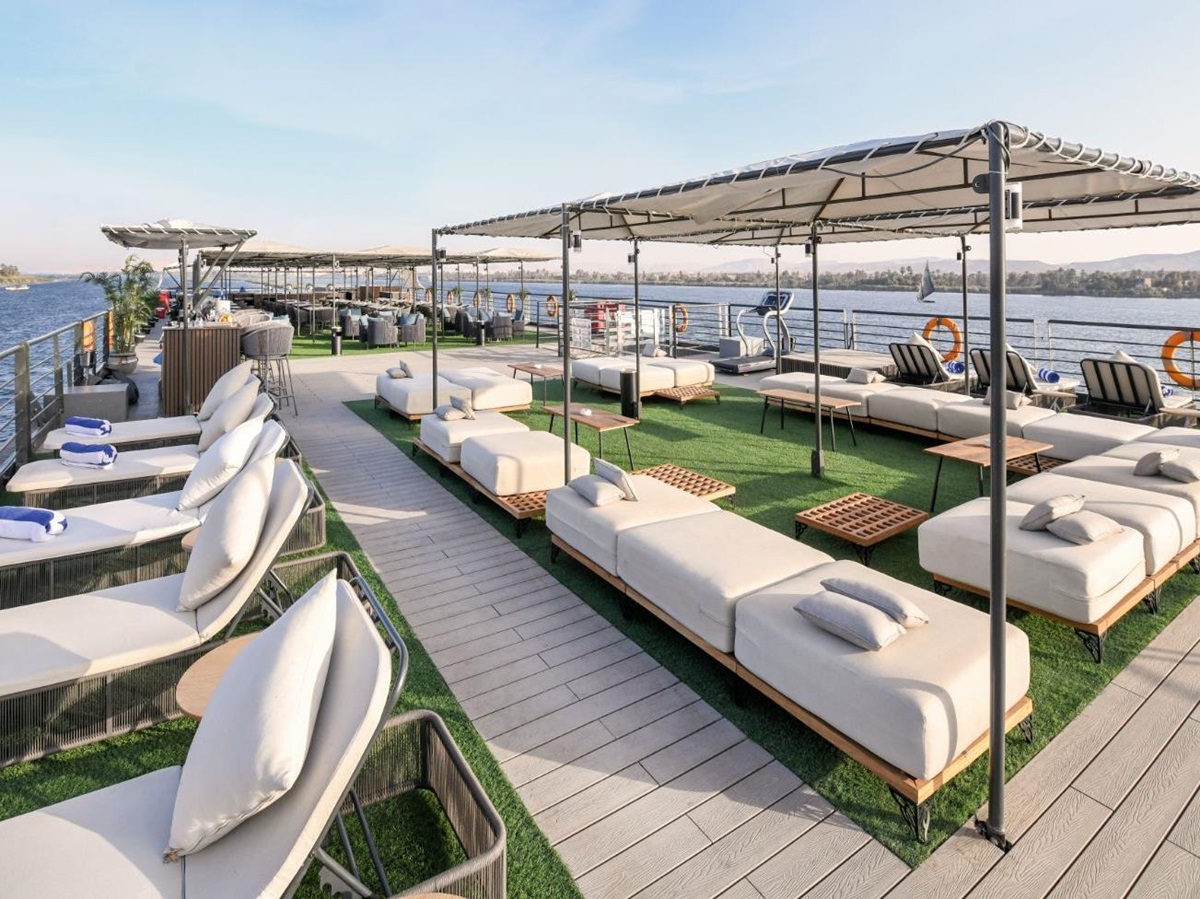 Solaria Deck onboard the Historia boutique Nile cruise hotel in Egypt