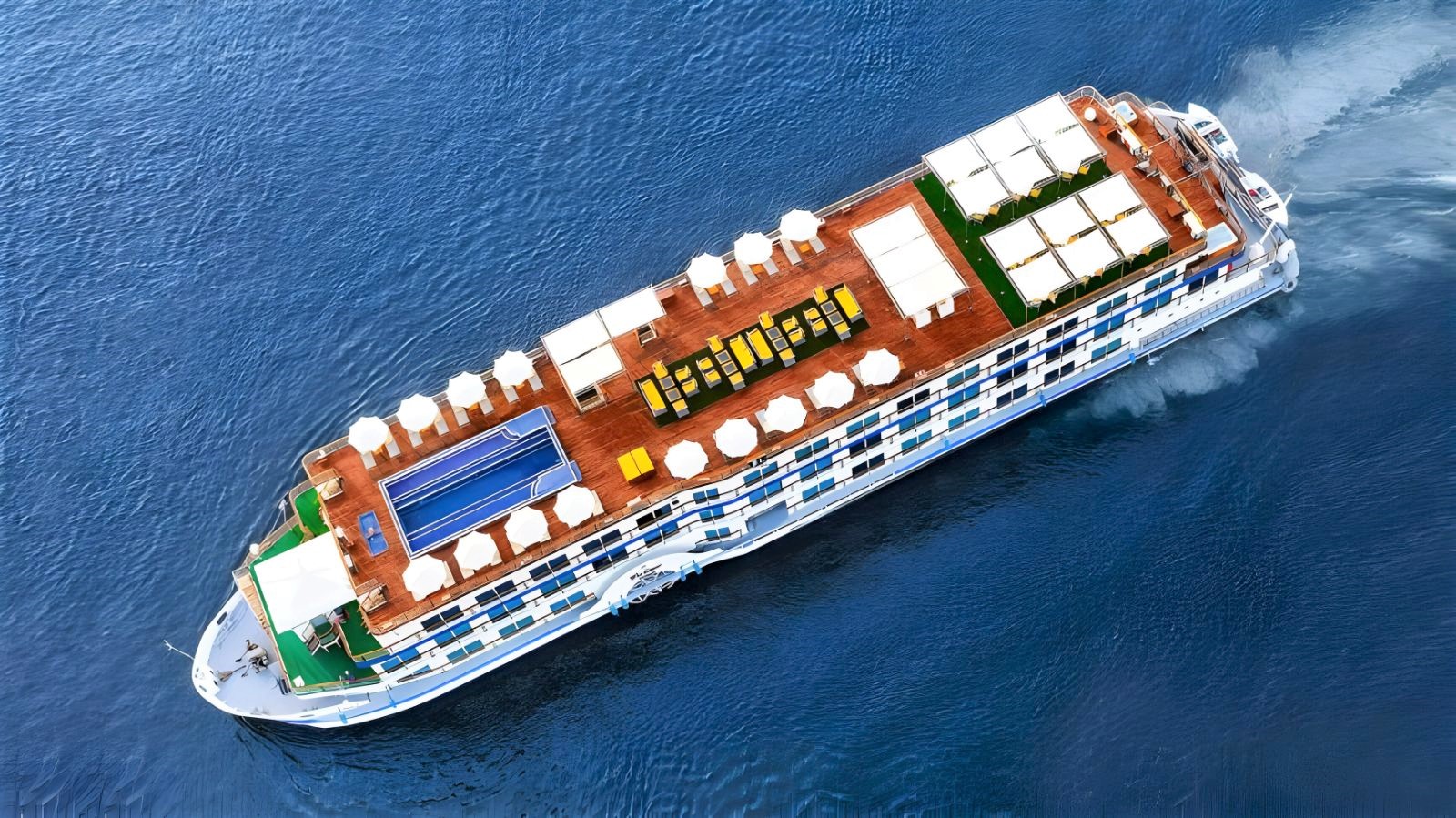 Aerial view of the Oberoi Philae on the River Nile in Egypt