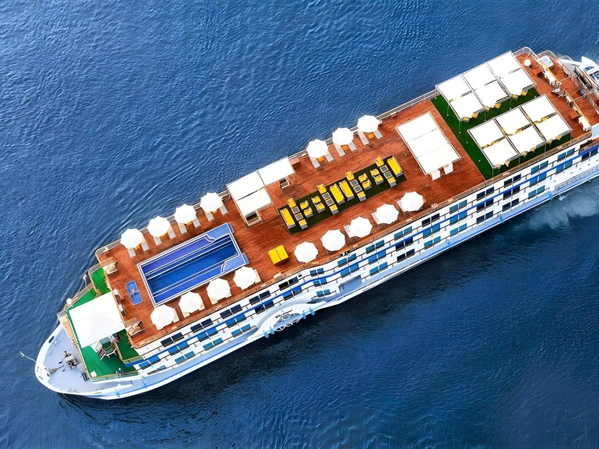 Aerial view of the Oberoi Philae on the River Nile in Egypt