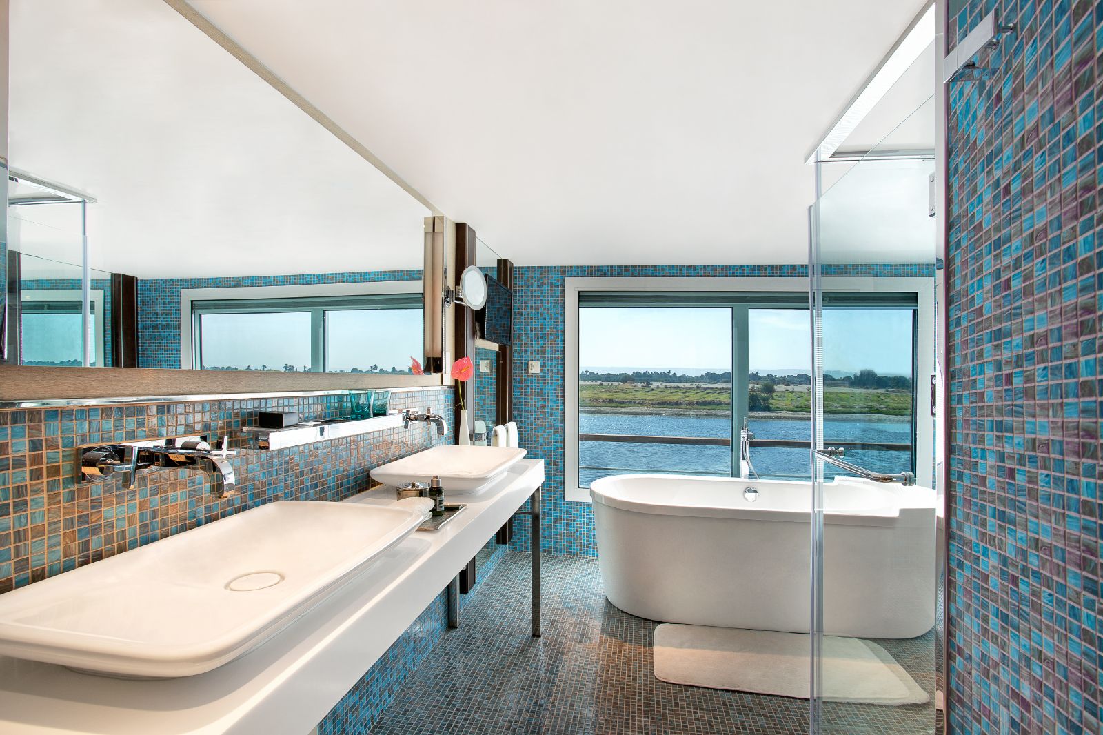 Bathroom onboard the Oberoi Philae on the River Nile in Egypt