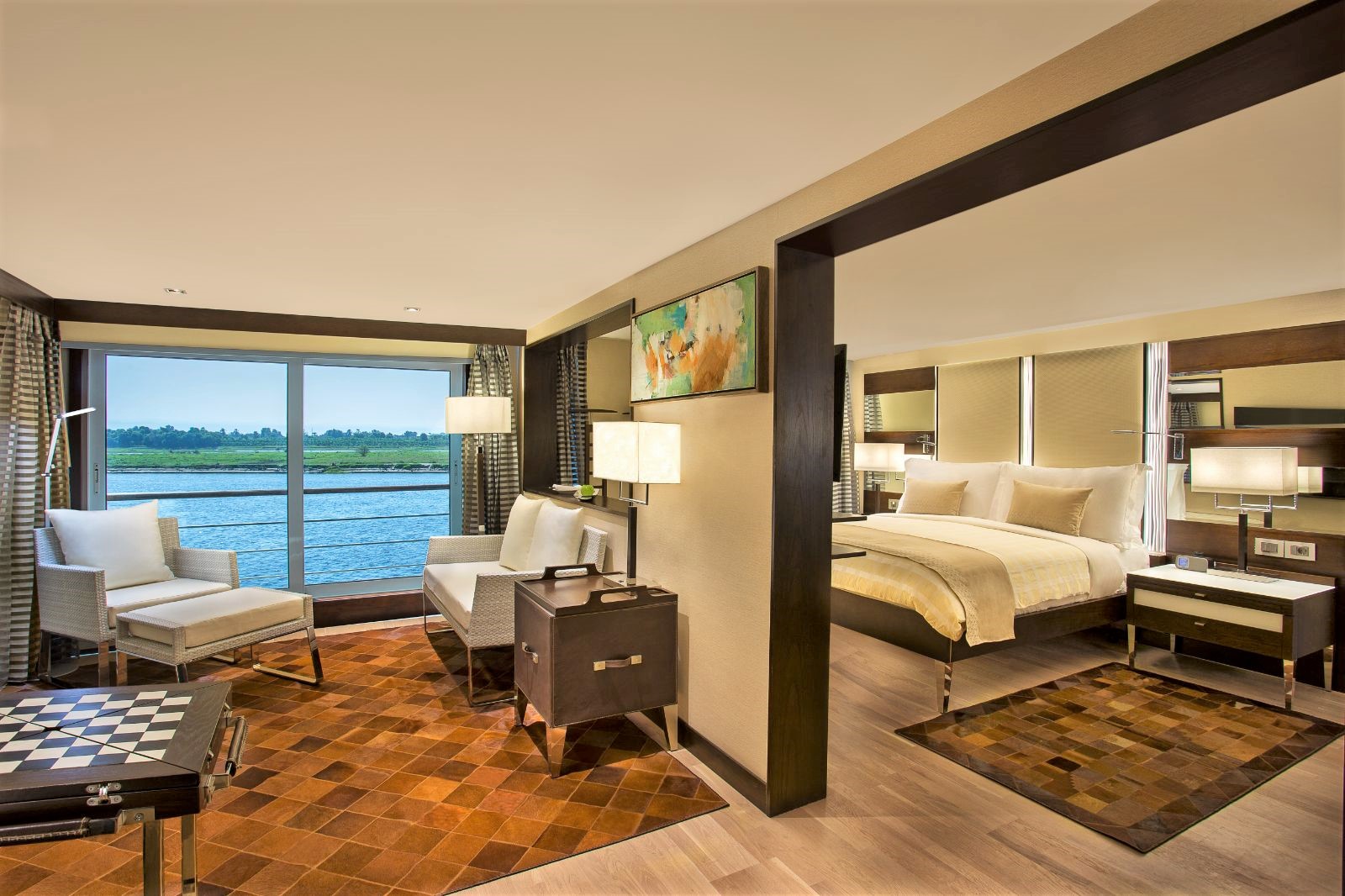 Guest suite onboard the Oberoi Philae on the River Nile in Egypt