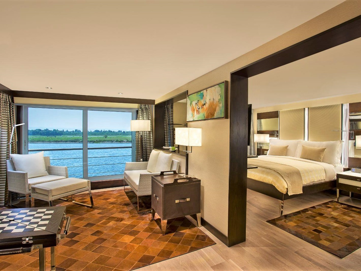 Guest suite onboard the Oberoi Philae on the River Nile in Egypt
