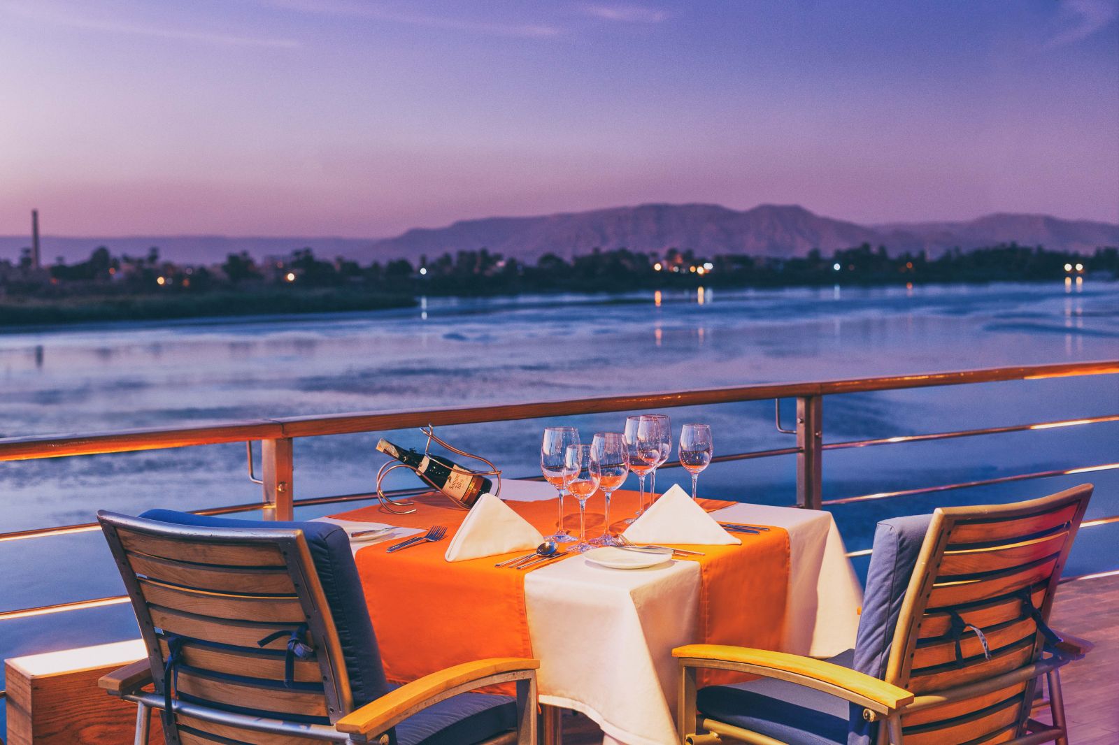 Dining onboard the Oberoi Zahra Nile cruise in Egypt