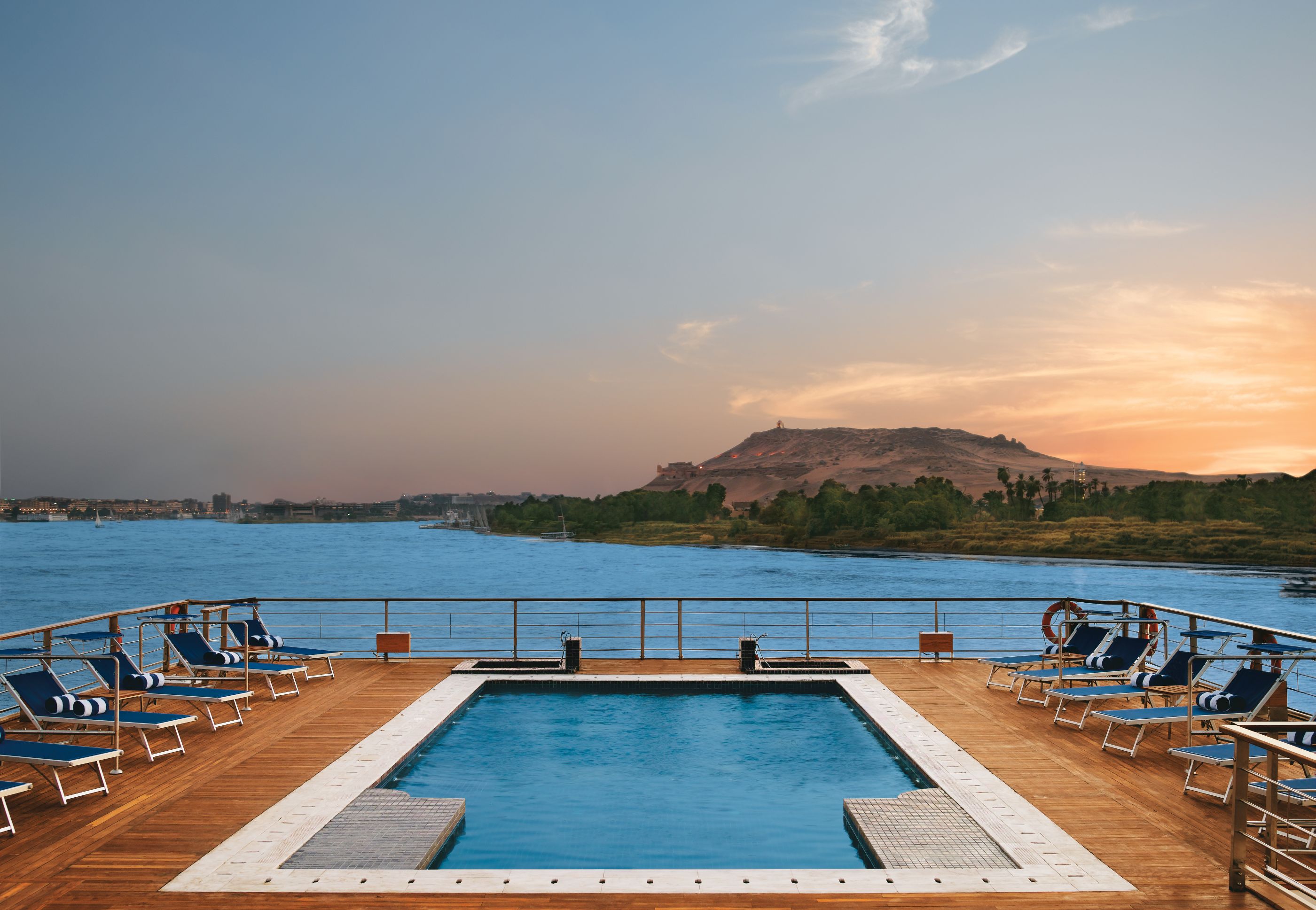 The sun deck on board the Oberoi Zahra