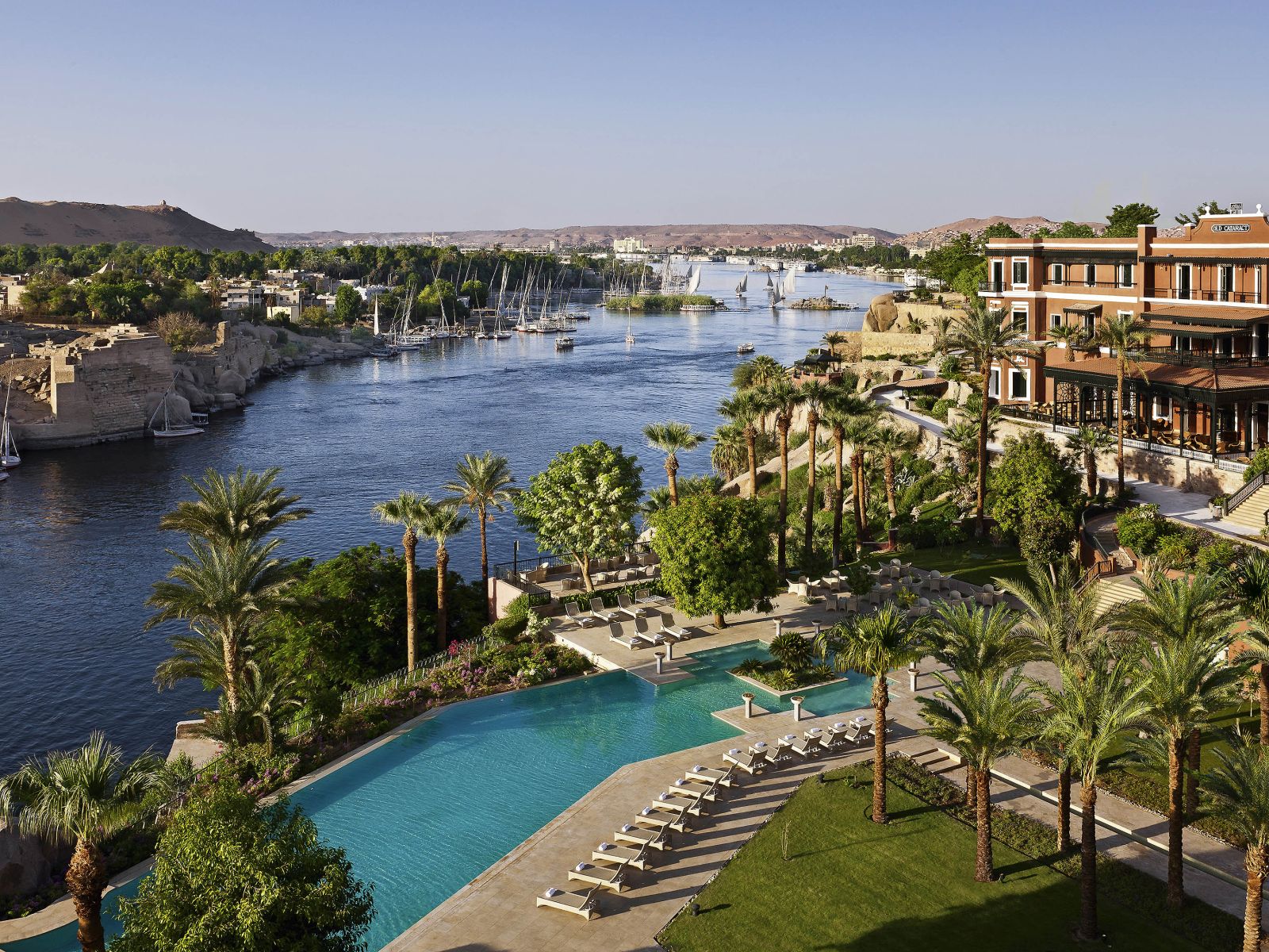 Aerial view of Sofitel Legend Old Cataract Aswan