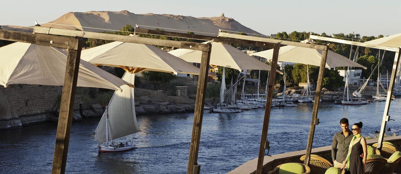 Terrace and Nile view at Sofitel Legend Old Cataract Aswan