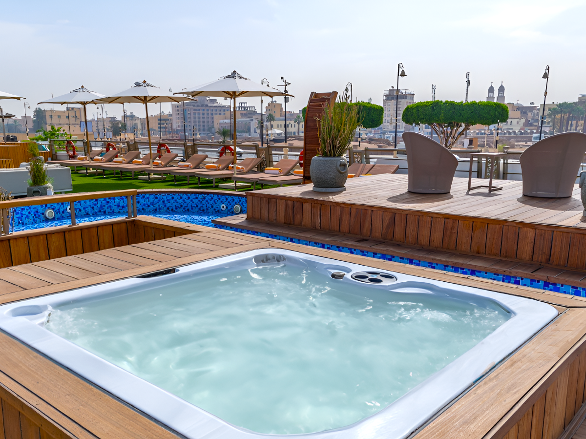 Jacuzzi onboard Sonesta Sun Goddess Nile cruise in Egypt
