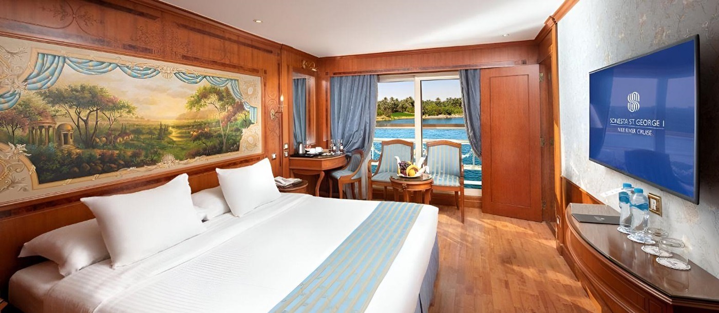 Bedroom onboard the Sonesta St George I  Nile Cruise in Egypt