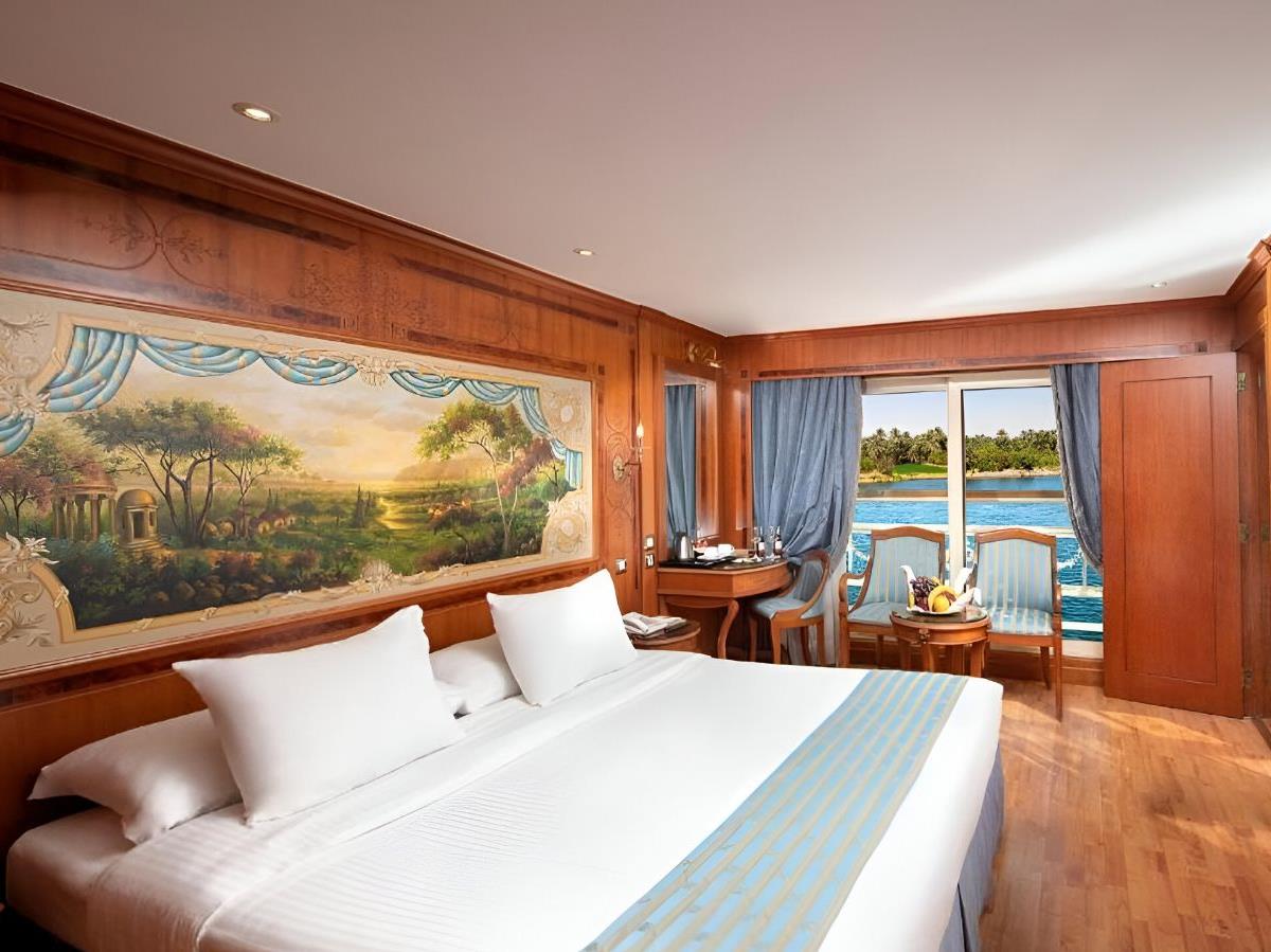 Bedroom onboard the Sonesta St George I Nile Cruise in Egypt