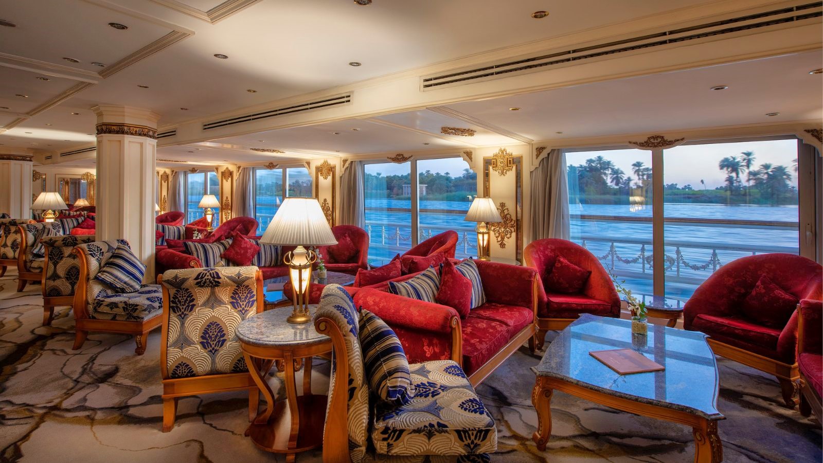 Lounge onboard the Sonesta St George I  Nile Cruise in Egypt