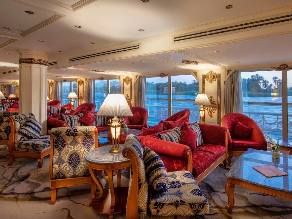 Lounge onboard the Sonesta St George I Nile Cruise in Egypt